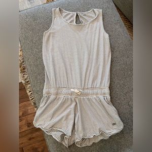 Albion white and black stripped Romper - M